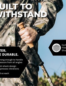 Trekking Poles – Carbon Fiber Monopod Walking or Hiking Sticks with with Accessories Mount and Adjustable Quick Locks
